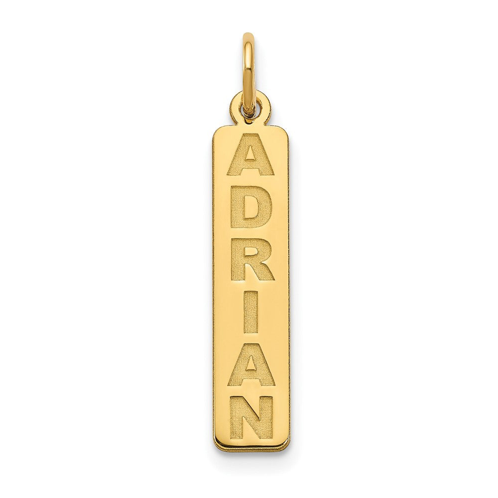 14K Yellow Gold Arial Black New Font Bar Charm