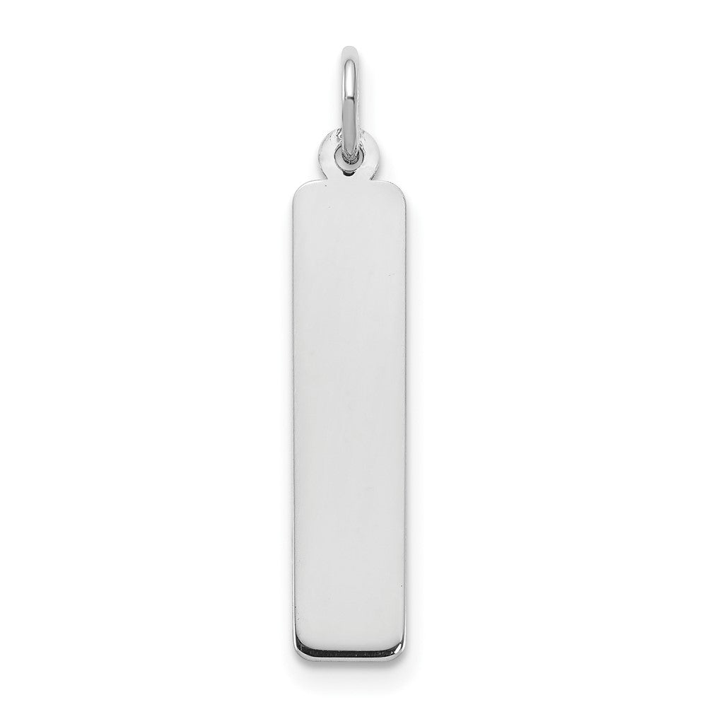 Sterling Silver Silver/Rhodium Plated Medium Blank Bar Charm