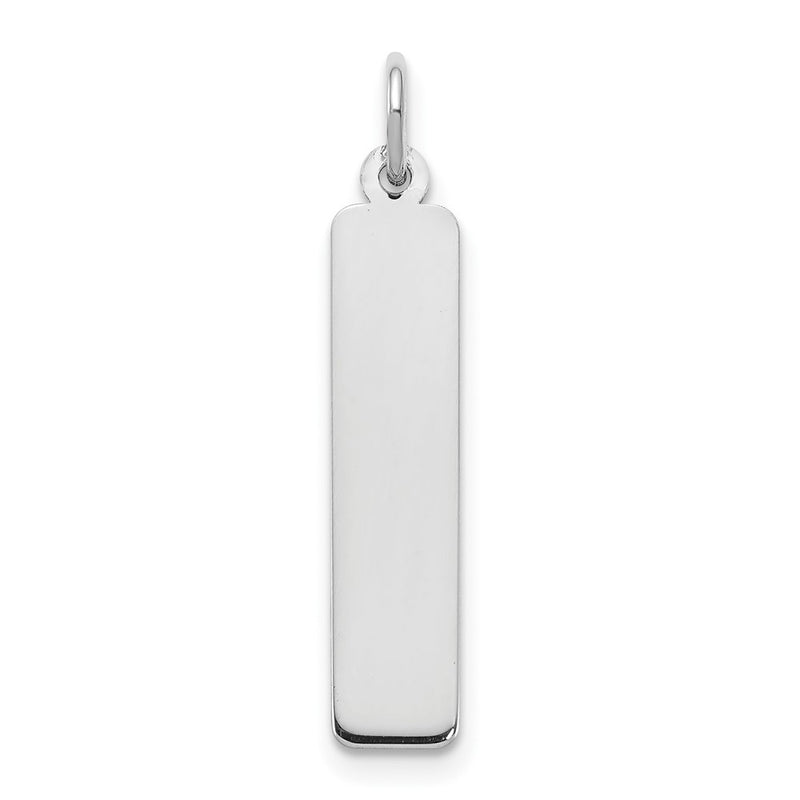 Sterling Silver Silver/Rhodium Plated Medium Blank Bar Charm
