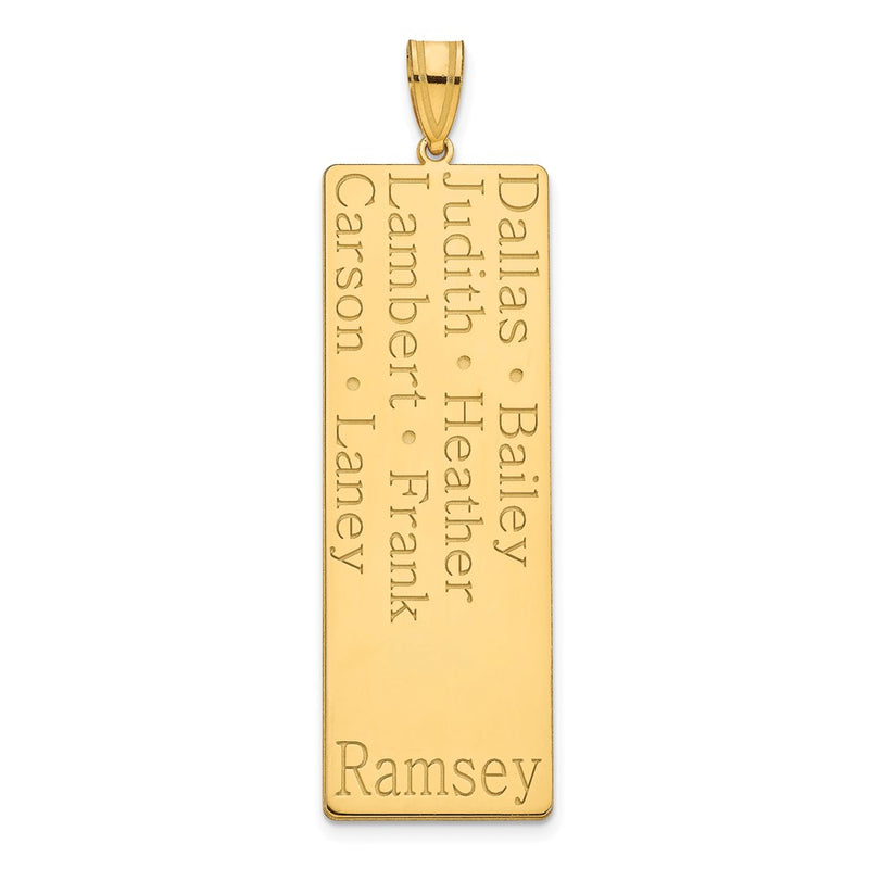 14K Yellow Gold 8 Name Family Pendant