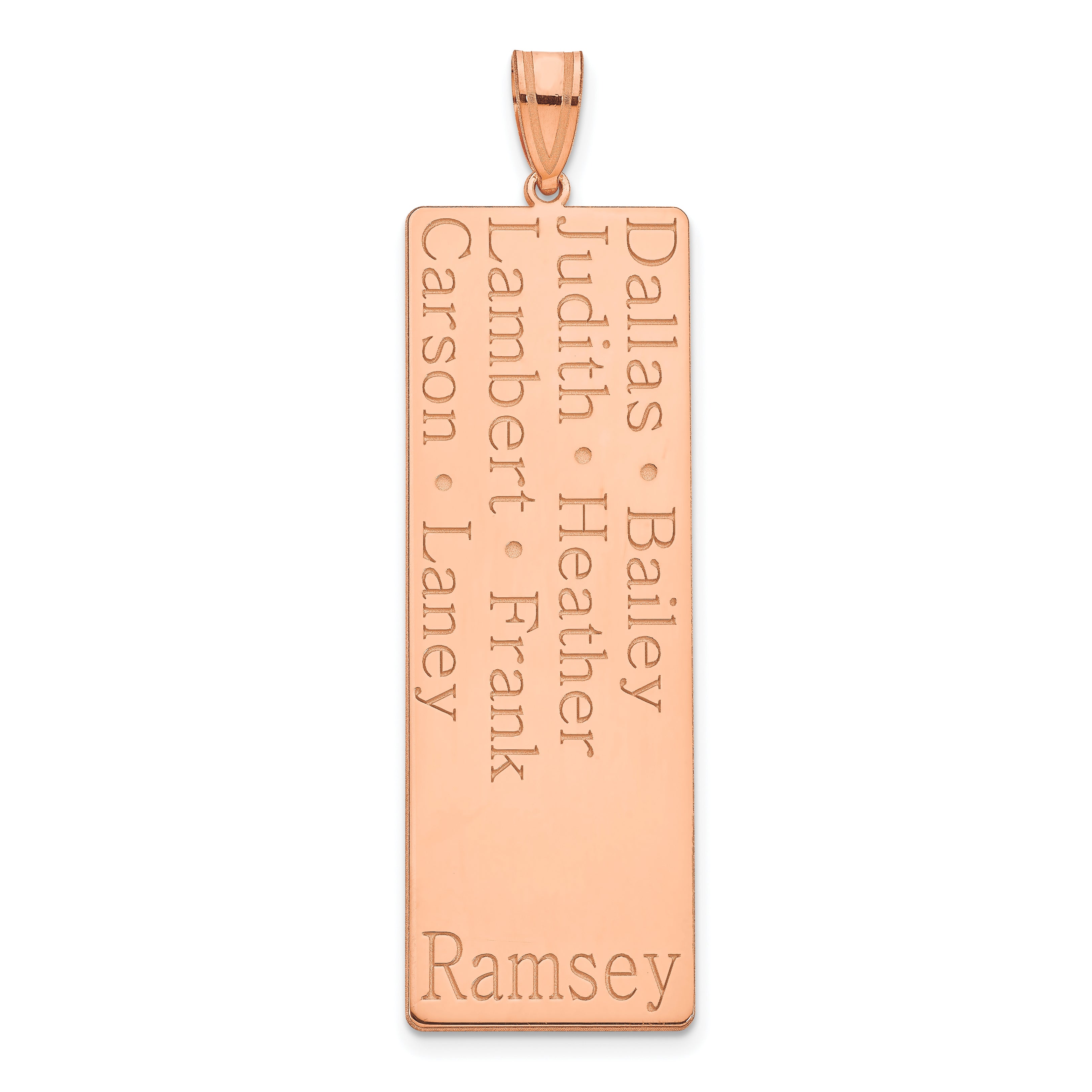 14K Rose Gold 8 Name Family Pendant