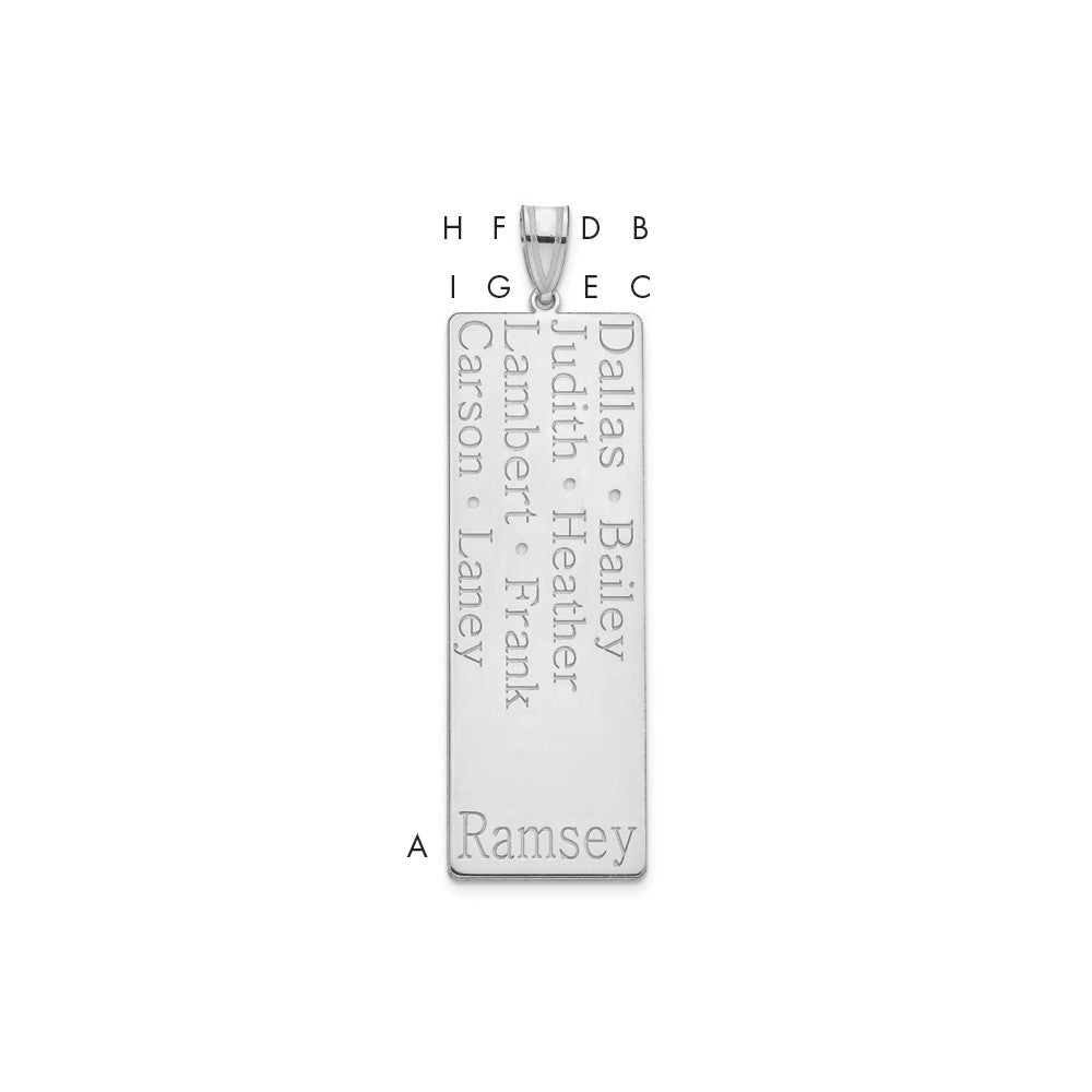 Sterling Silver Silver/Rhodium Plated 8 Name Family Pendant