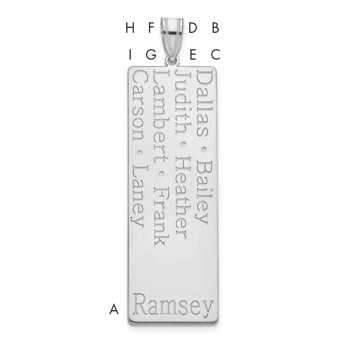 14K White Gold 8 Family Pendant