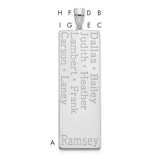 14K White Gold 8 Family Pendant