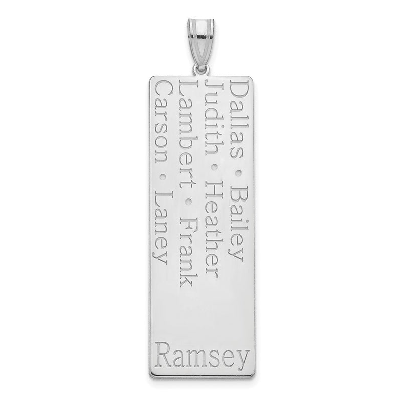 Sterling Silver Silver/Rhodium Plated 8 Name Family Pendant