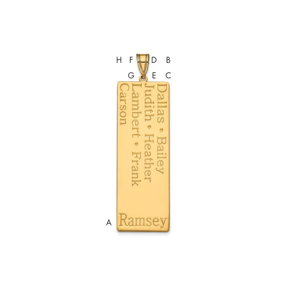 Gold Plated Sterling Silver/Gold 7 Name Family Pendant