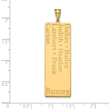 14K Yellow Gold 7 Name Family Pendant