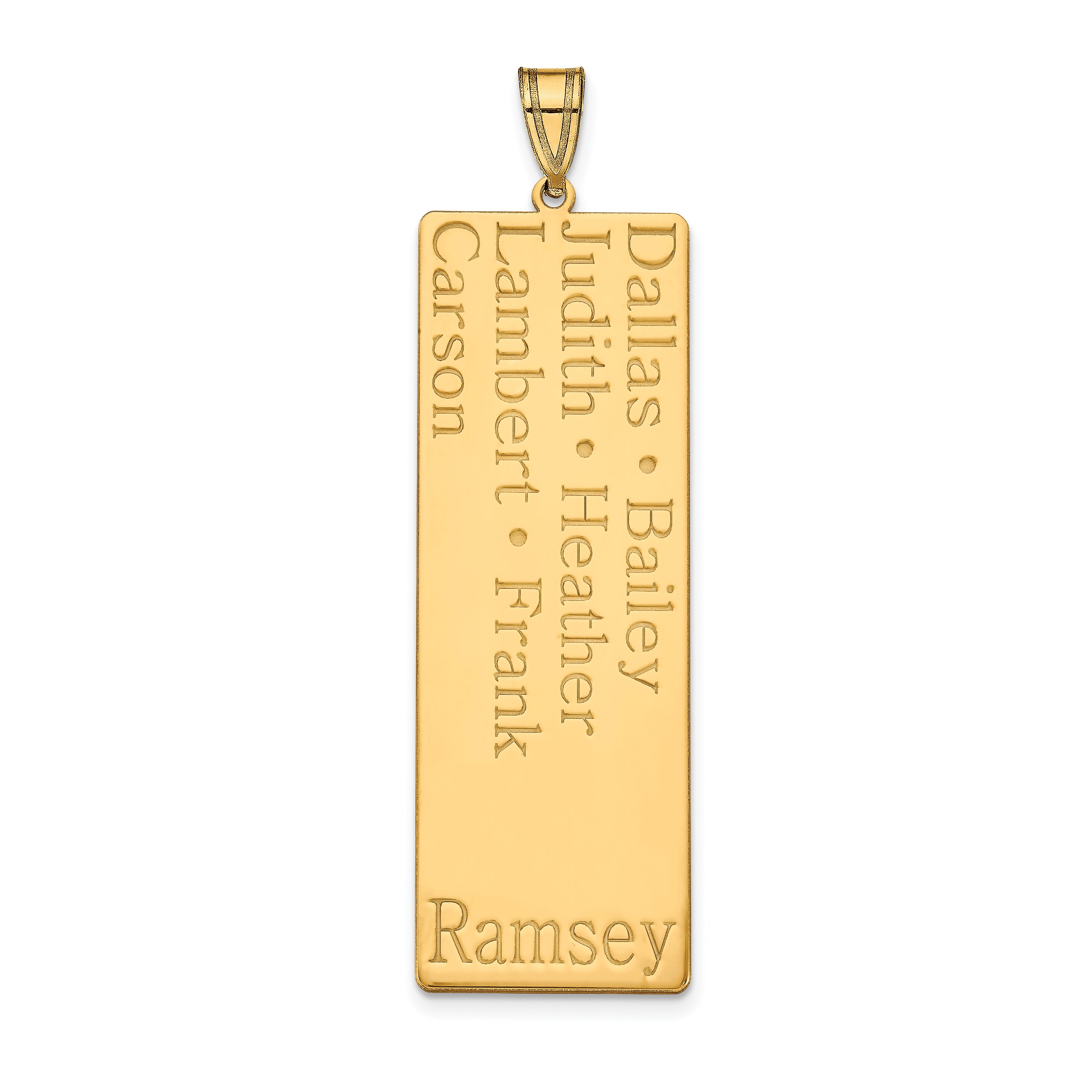 14K Yellow Gold 7 Name Family Pendant