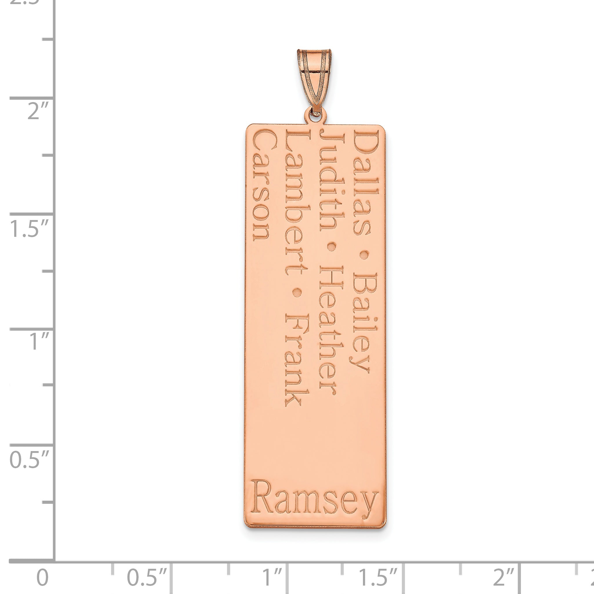 14K Rose Gold 7 Name Family Pendant