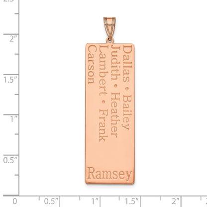 14K Rose Gold 7 Name Family Pendant