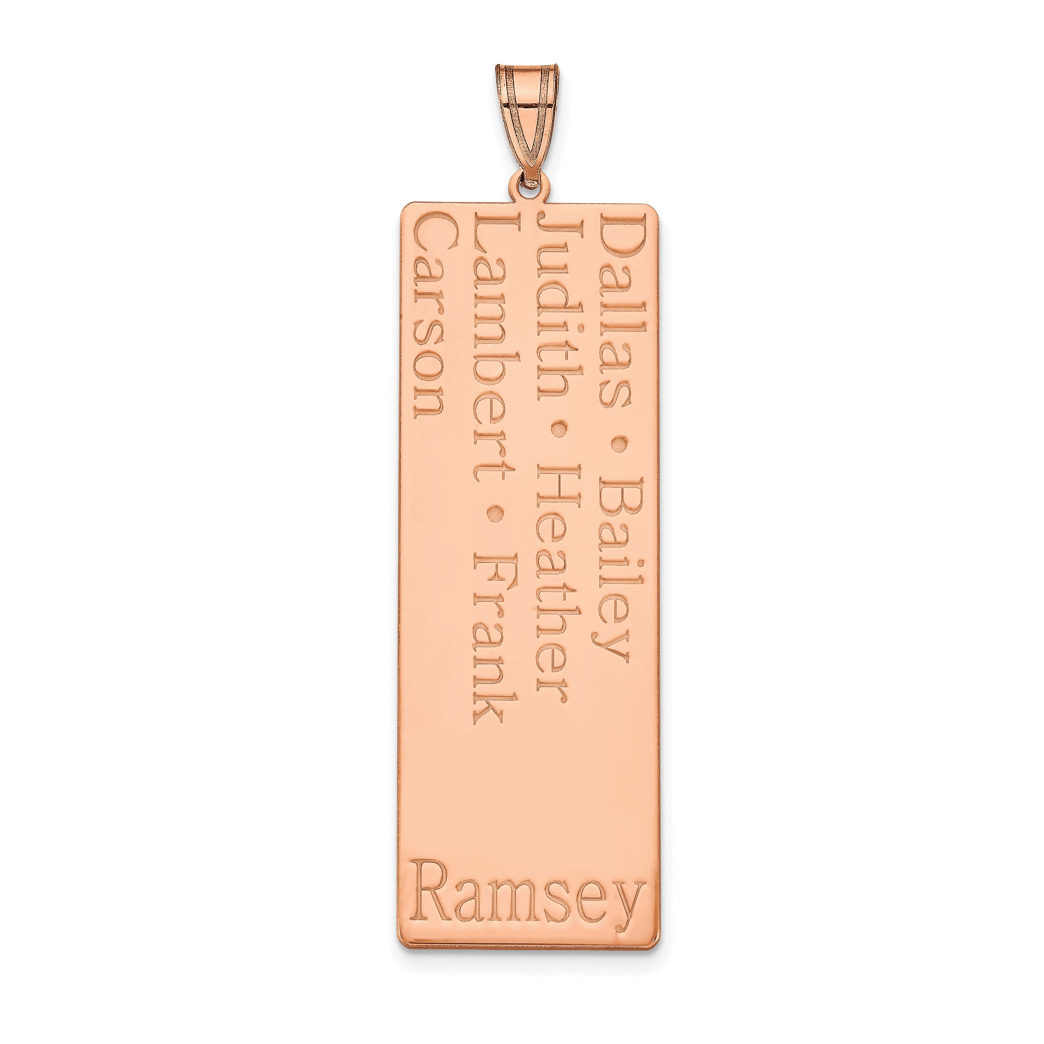 14K Rose Gold 7 Name Family Pendant
