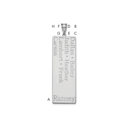 14K White Gold 7 Family Pendant