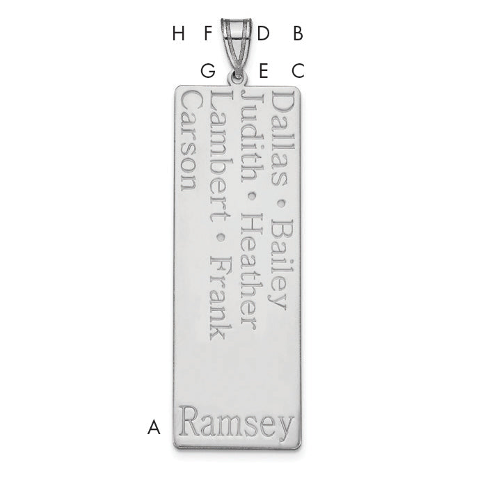 14K White Gold 7 Family Pendant