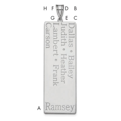 14K White Gold 7 Family Pendant