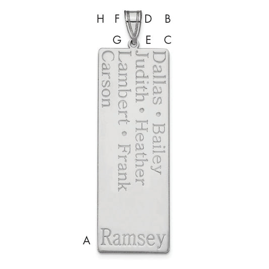 14K White Gold 7 Family Pendant