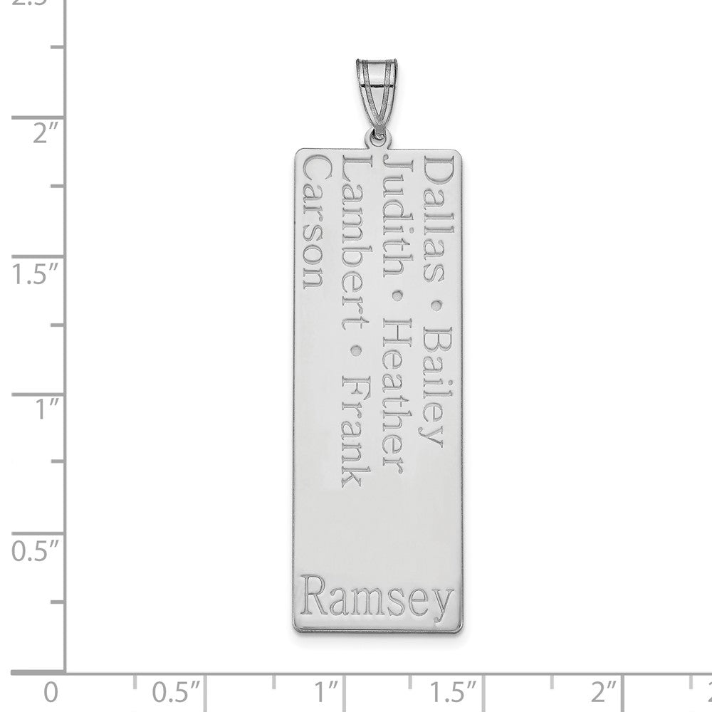 Sterling Silver Silver/Rhodium Plated 7 Name Family Pendant