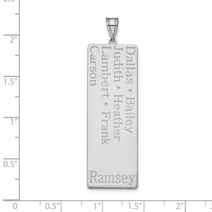 Sterling Silver Silver/Rhodium Plated 7 Name Family Pendant