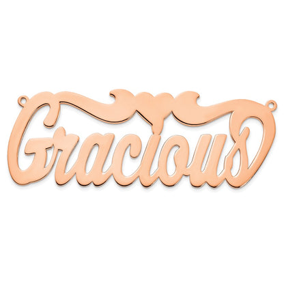14K Rose Gold Polished Heart Name Plate