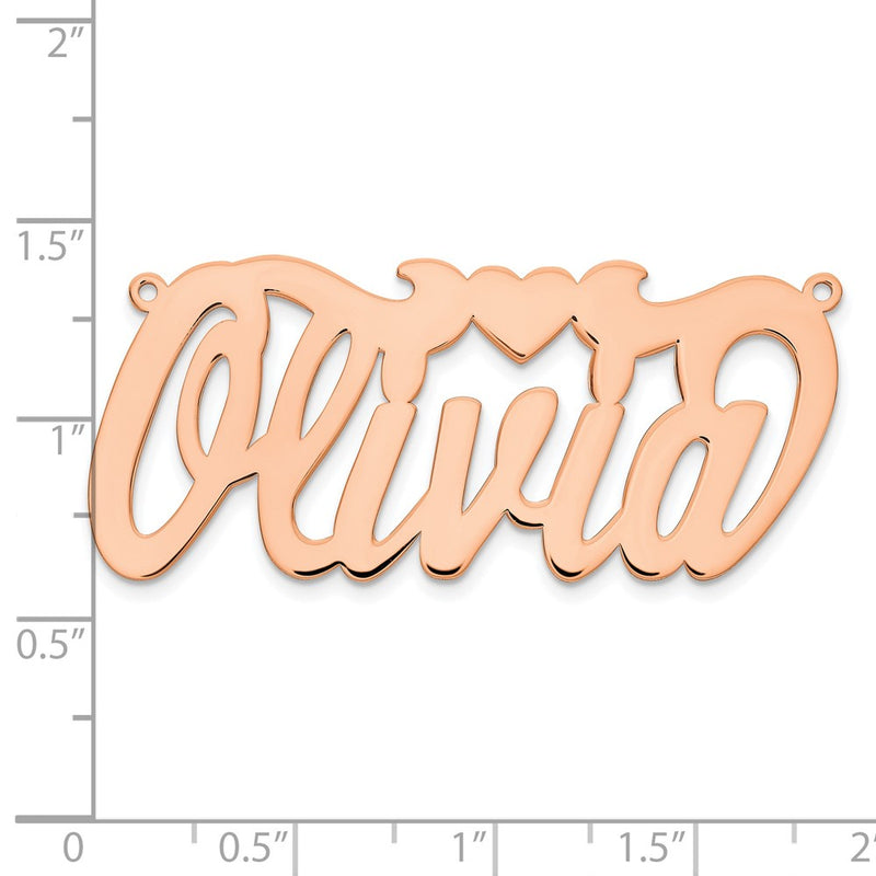 14K Rose Gold Polished Heart Name Plate