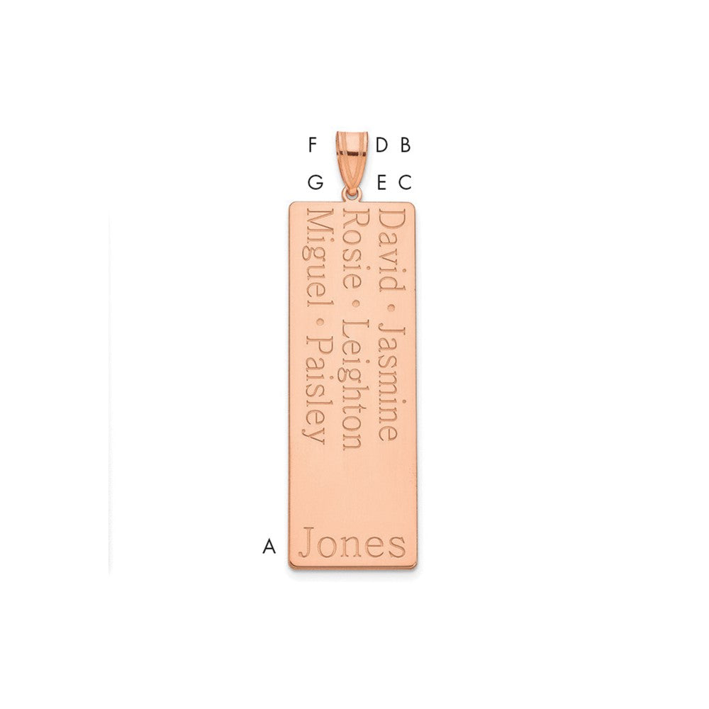 14K Rose Gold 6 Name Family Pendant
