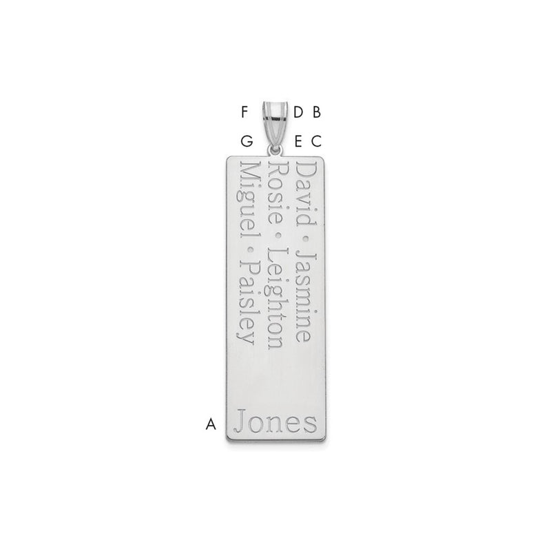 Sterling Silver Silver/Rhodium Plated 6 Name Family Pendant