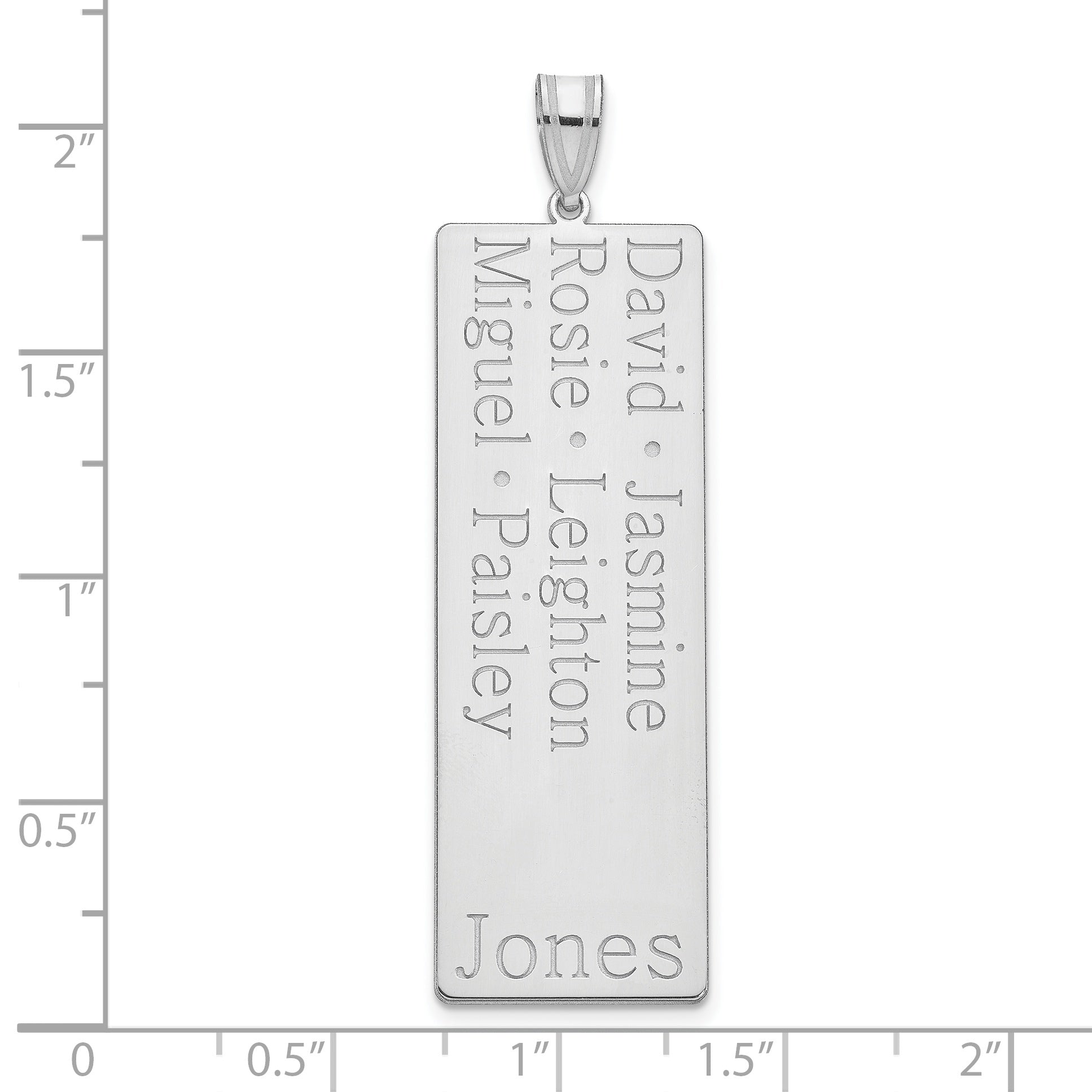 14K White Gold 6 Name Family Pendant