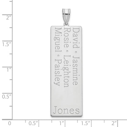 14K White Gold 6 Name Family Pendant