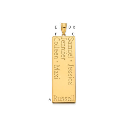 Gold Plated Sterling Silver/Gold 5 Name Family Pendant