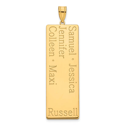 14K Yellow Gold 5 Name Family Pendant