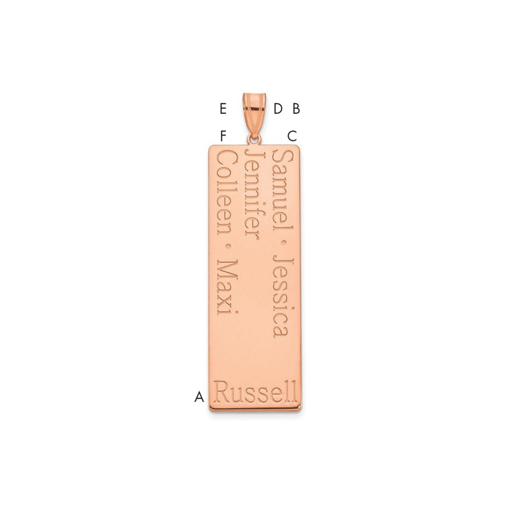 14K Rose Gold 5 Name Family Pendant
