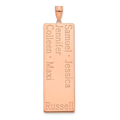 14K Rose Gold 5 Name Family Pendant