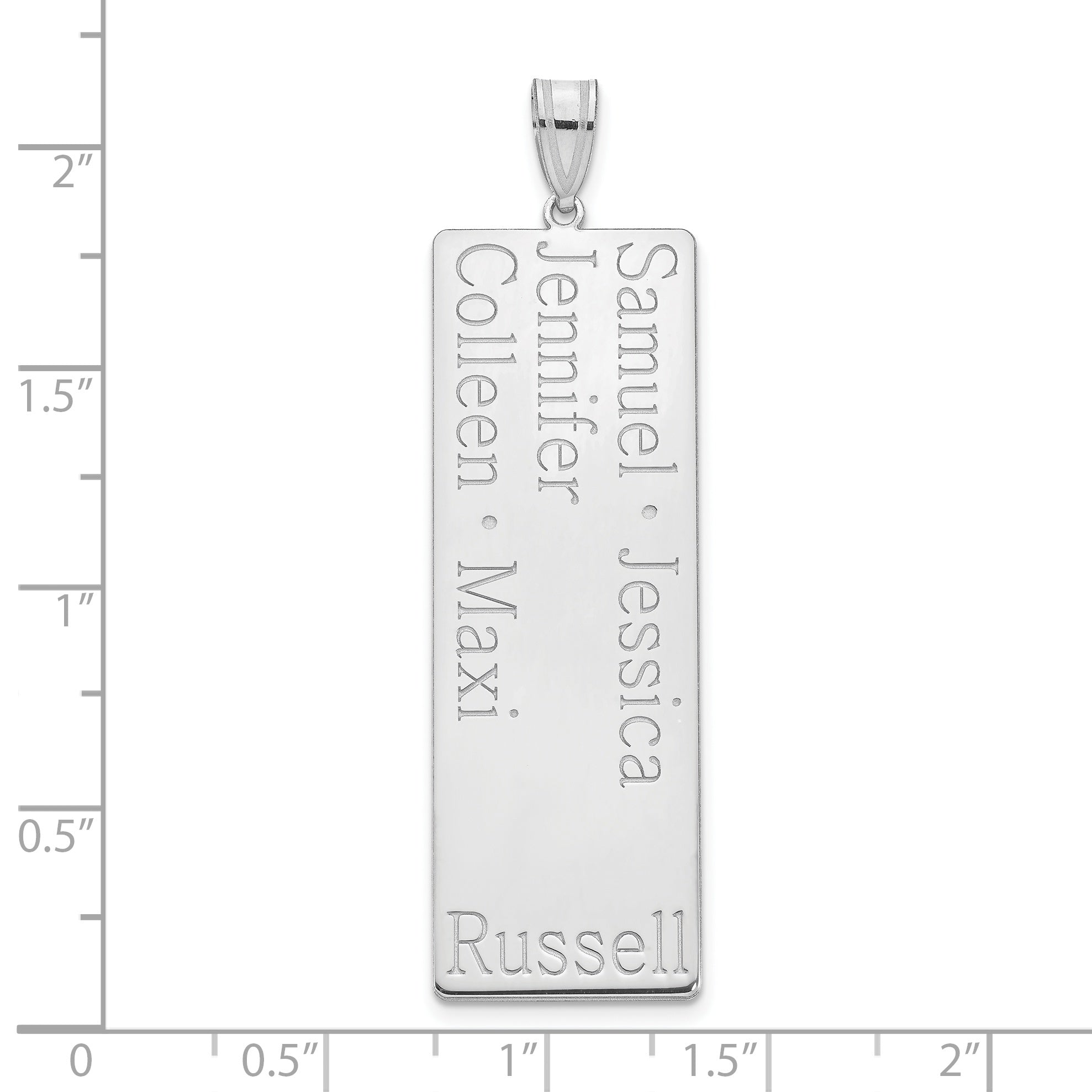 14K White Gold 5 Name Family Pendant