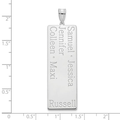 14K White Gold 5 Name Family Pendant