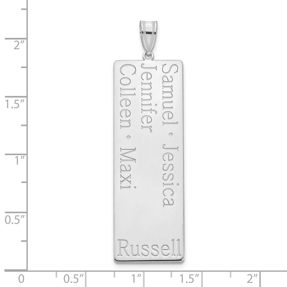 14K White Gold 5 Name Family Pendant