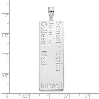 14K White Gold 5 Name Family Pendant