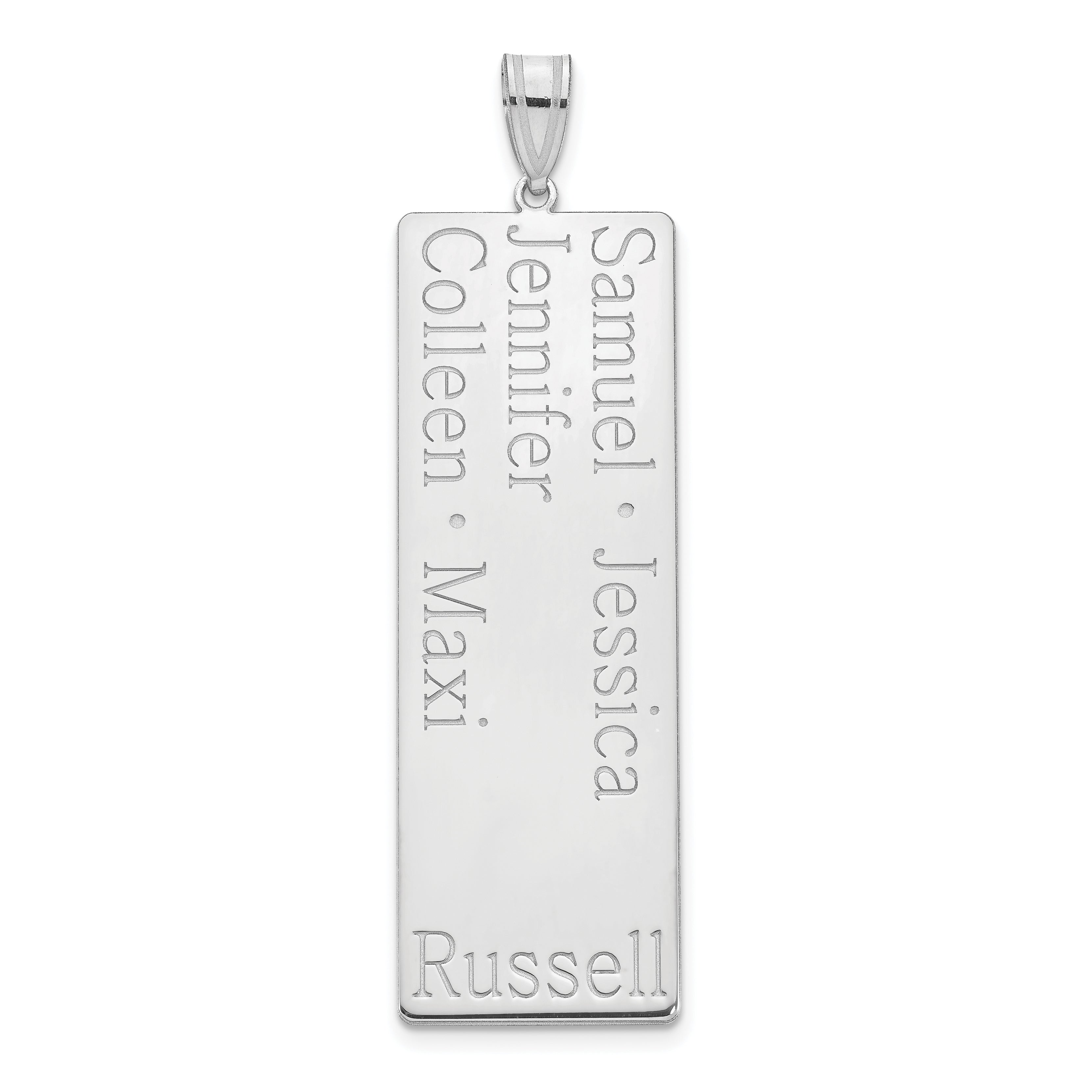 14K White Gold 5 Name Family Pendant