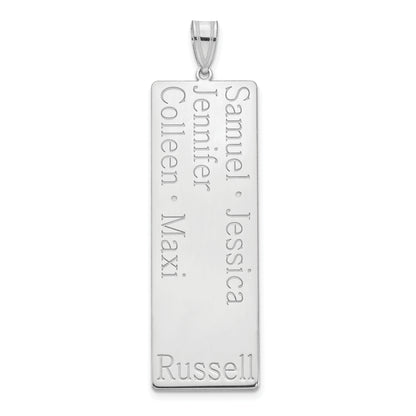 14K White Gold 5 Name Family Pendant