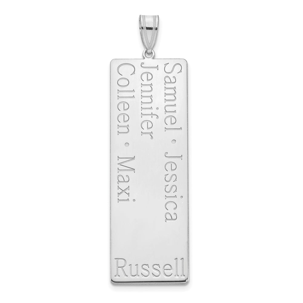 14K White Gold 5 Name Family Pendant