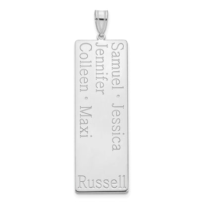 14K White Gold 5 Name Family Pendant