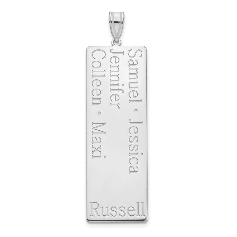 14K White Gold 5 Name Family Pendant
