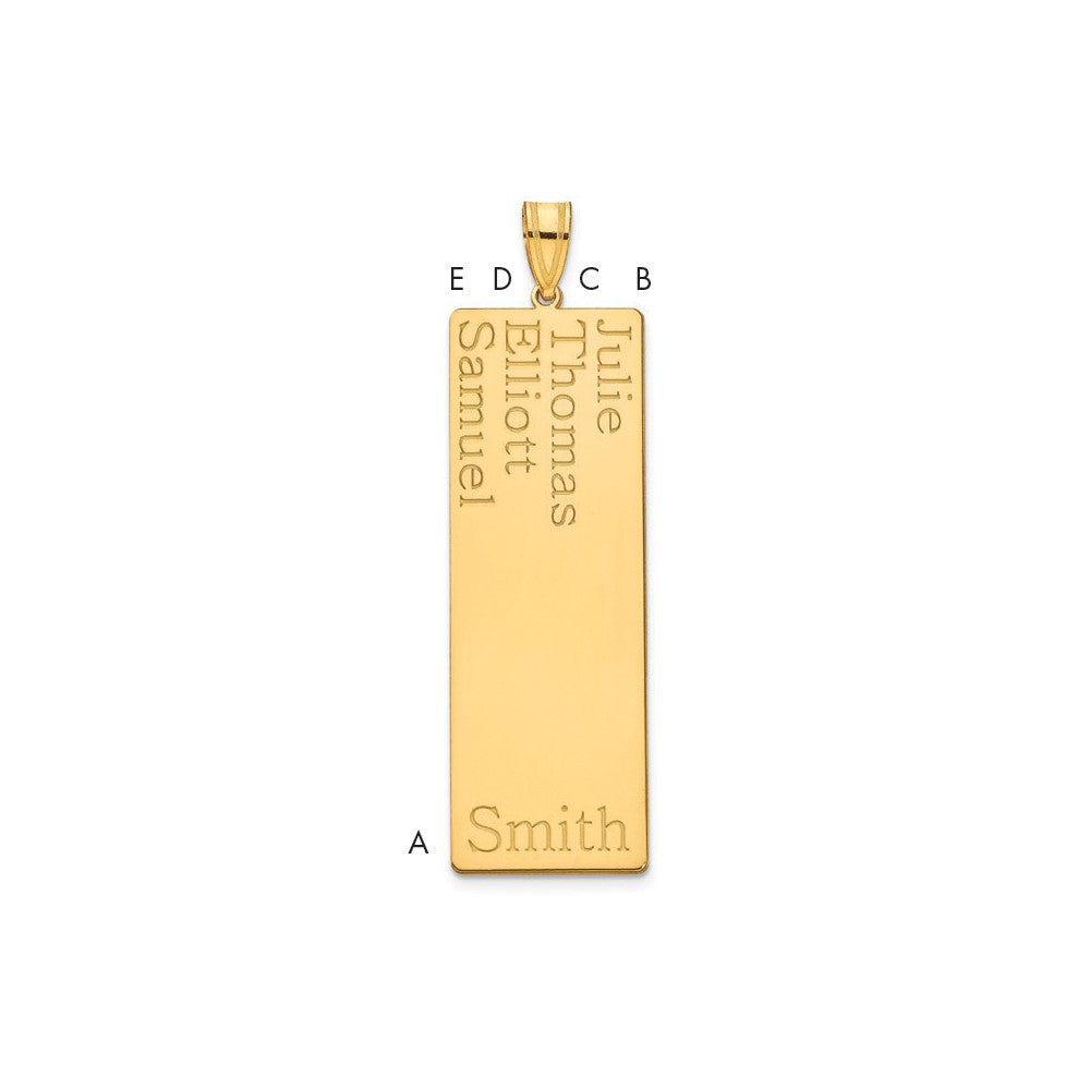 Gold Plated Sterling Silver/Gold 4 Name Family Pendant