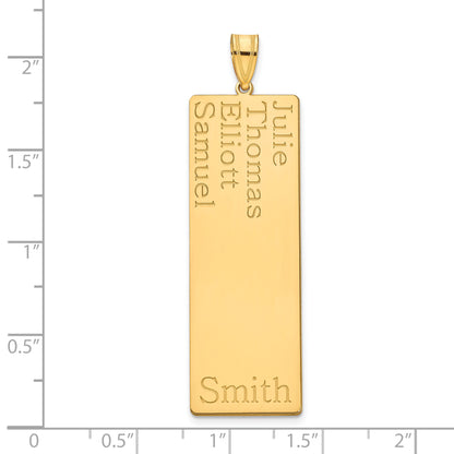 14K Yellow Gold 4 Name Family Pendant