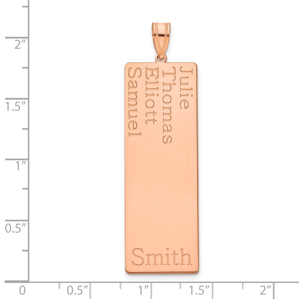 14K Rose Gold 4 Name Family Pendant