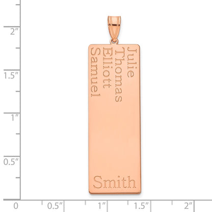 14K Rose Gold 4 Name Family Pendant
