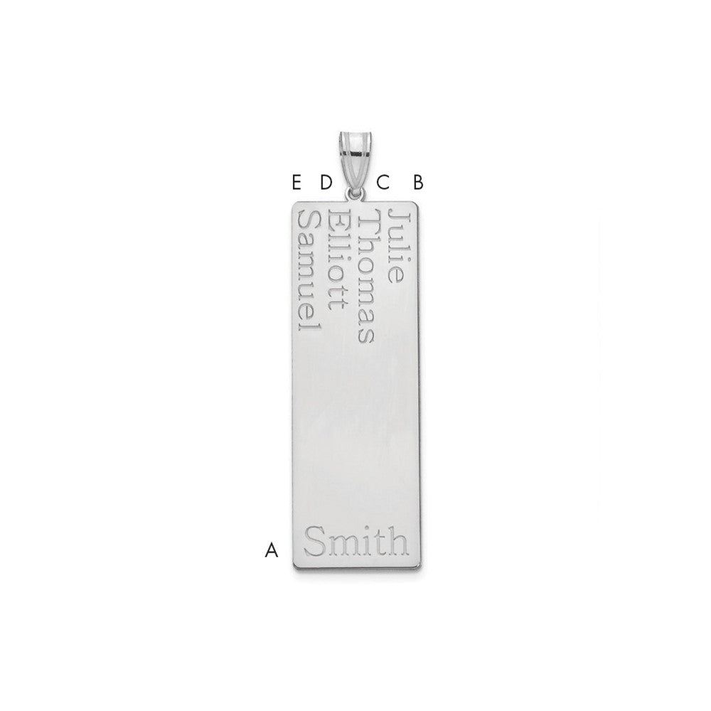14K White Gold 4 Name Family Pendant
