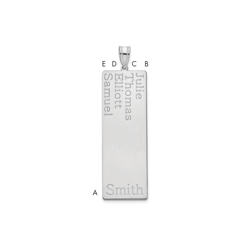 14K White Gold 4 Name Family Pendant