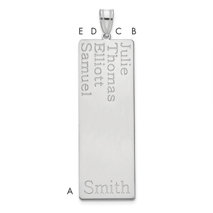 14K White Gold 4 Name Family Pendant
