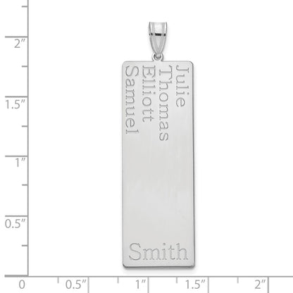 Sterling Silver Silver/Rhodium Plated 4 Name Family Pendant