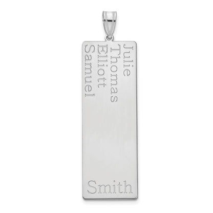 Sterling Silver Silver/Rhodium Plated 4 Name Family Pendant