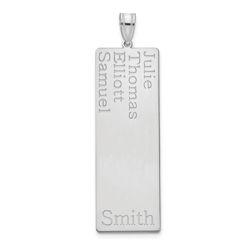 Sterling Silver Silver/Rhodium Plated 4 Name Family Pendant